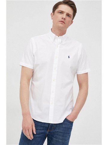 Košile Polo Ralph Lauren pánská bílá barva regular s límečkem button-down