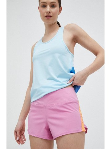Běžecké šortky Roxy Bold Moves růžová barva s aplikací medium waist