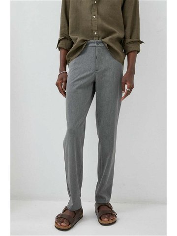 Kalhoty Les Deux pánské šedá barva jednoduché