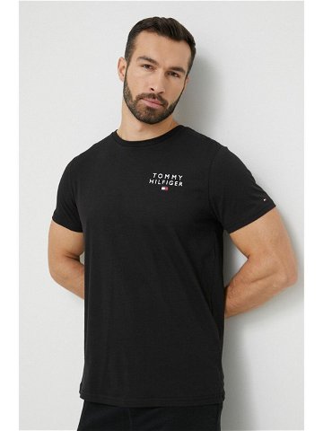 Bavlněné tričko Tommy Hilfiger černá barva s potiskem UM0UM02916