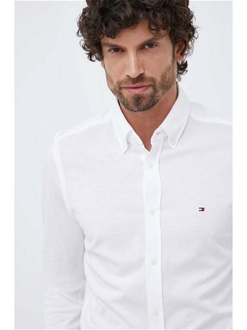 Košile Tommy Hilfiger bílá barva slim s límečkem button-down MW0MW30675