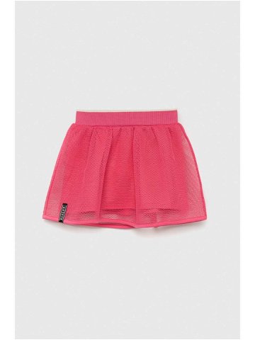 Dětská sukně Sisley růžová barva mini áčková