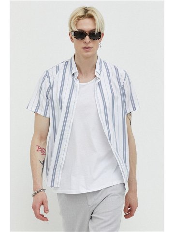 Košile Abercrombie & Fitch pánská bílá barva regular s límečkem button-down