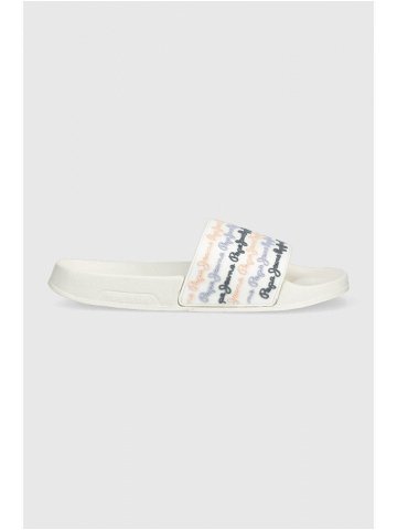 Pantofle Pepe Jeans SLIDER dámské bílá barva PLS70127
