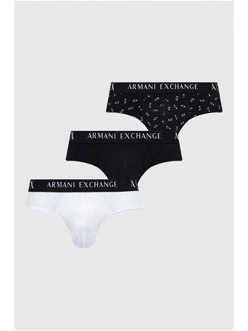 Spodní prádlo Armani Exchange 3-pack pánské černá barva