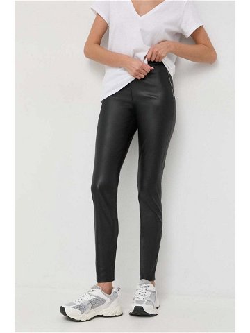 Kalhoty BOSS dámské černá barva 50489937