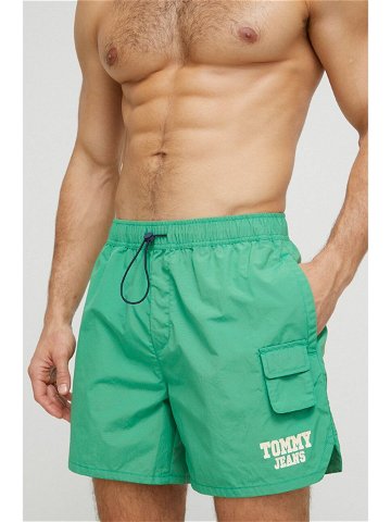 Plavkové šortky Tommy Jeans zelená barva