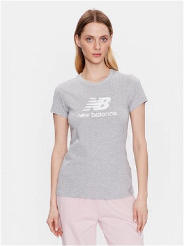 New Balance T-Shirt Essentials Stacked Logo WT31546 Šedá Athletic Fit