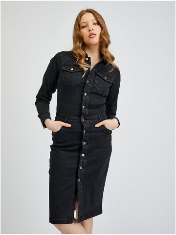 Černé dámské džínové šaty ORSAY