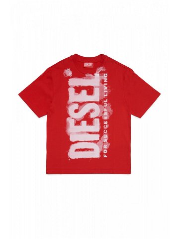 Tričko diesel tjuste16 over t-shirt červená 8y