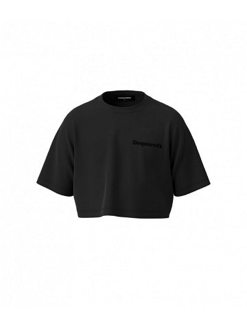 Tričko dsquared easy tee cropped t-shirts černá 4y