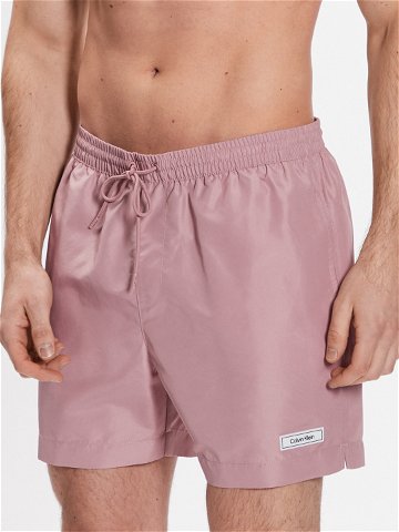 Calvin Klein Swimwear Plavecké šortky Medium Drawstring KM0KM00812 Růžová Regular Fit