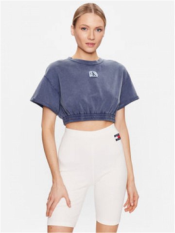 Calvin Klein Swimwear T-Shirt Crop Top KW0KW02088 Modrá Regular Fit