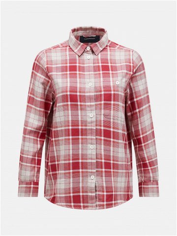 Košile peak performance w cotton flannel shirt červená l