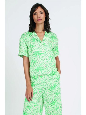 Košile la martina woman shirt s s printed viscos zelená 3
