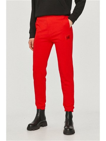 Kalhoty Hugo dámské červená barva hladké 50455983