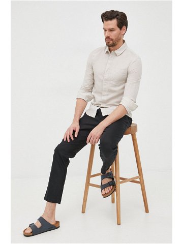 Plátěná košile Calvin Klein pánská regular s klasickým límcem