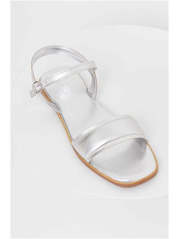 Kožené sandály Answear Lab Dámské stříbrná barva