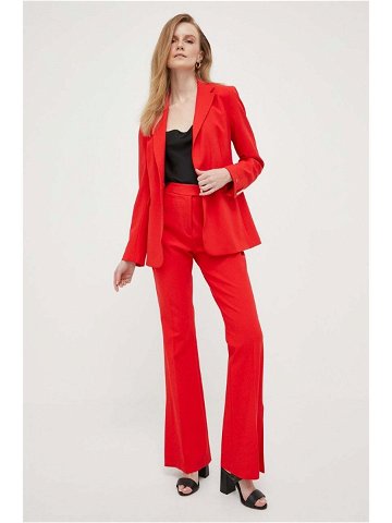 Kalhoty Tommy Hilfiger dámské červená barva zvony high waist