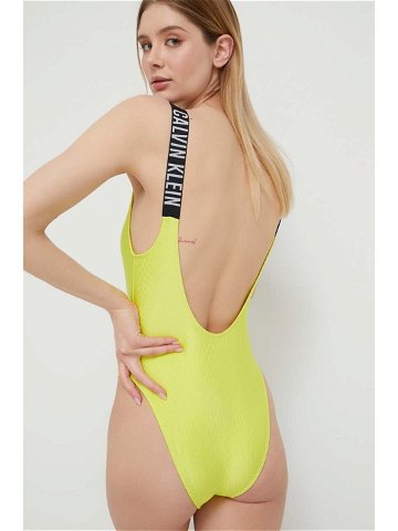 Jednodílné plavky Calvin Klein žlutá barva měkký košík