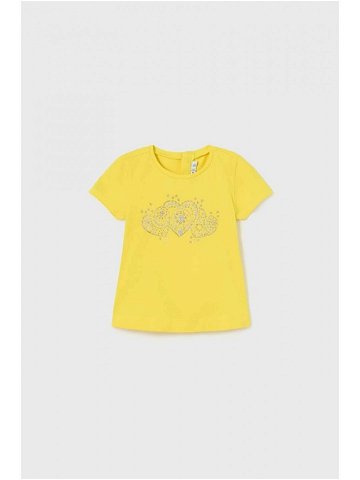 Kojenecké tričko Mayoral žlutá barva