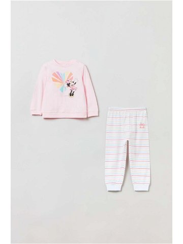 Dětské pyžamo OVS růžová barva s potiskem