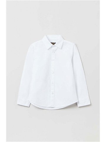 Dětská bavlněná košile OVS bílá barva