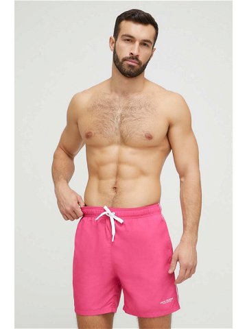Plavkové šortky Armani Exchange růžová barva