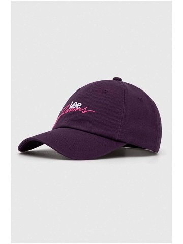 Bavlněná baseballová čepice Lee fialová barva s aplikací