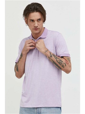 Polo tričko Abercrombie & Fitch fialová barva