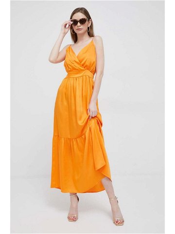 Šaty Artigli oranžová barva maxi