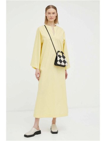 Bavlněné šaty By Malene Birger žlutá barva maxi oversize