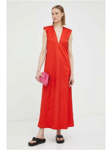 Vlněné šaty By Malene Birger červená barva maxi