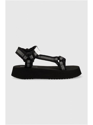Sandály Calvin Klein Jeans PREFRESATO SANDAL WEBBING XRAY dámské černá barva na platformě YW0YW00969