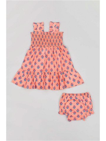 Dětské bavlněné šaty zippy růžová barva mini