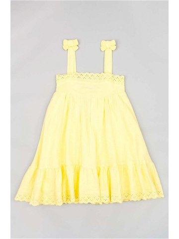 Dívčí šaty zippy žlutá barva midi oversize