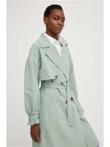 Kabát Answear Lab dámský zelená barva přechodný oversize