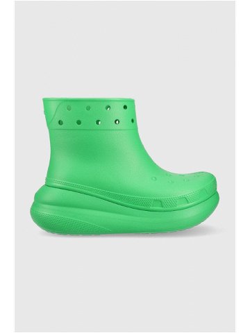 Holínky Crocs Classic Crush Rain Boot dámské zelená barva 207946 207946 3E8-3E8