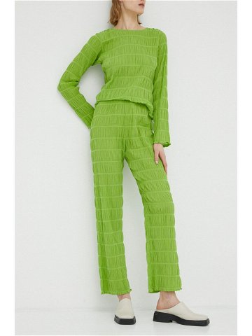 Kalhoty Résumé dámské zelená barva