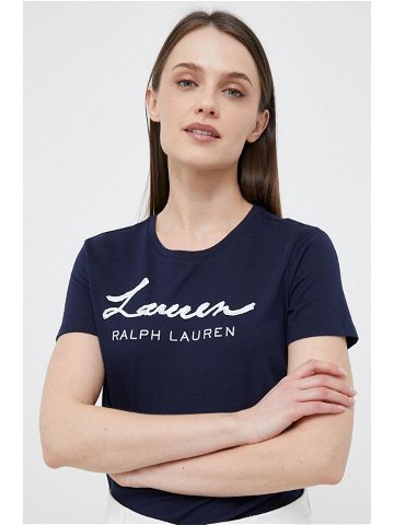 Tričko Lauren Ralph Lauren tmavomodrá barva