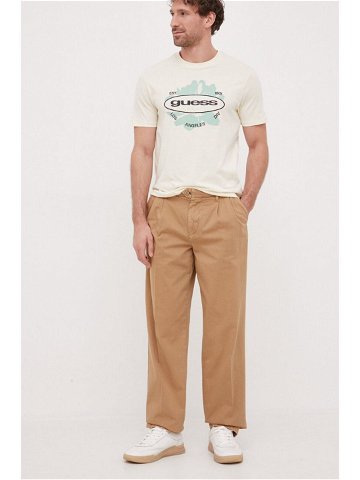 Bavlněné kalhoty Tommy Hilfiger x Shawn Mendes hnědá barva jednoduché