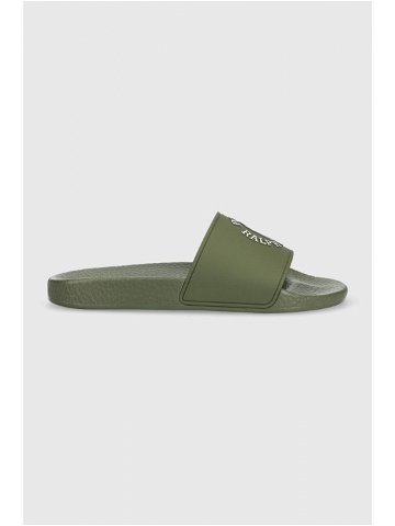 Pantofle Polo Ralph Lauren Polo Slide pánské zelená barva 809892947003