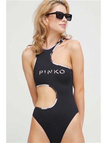 Jednodílné plavky Pinko černá barva měkký košík