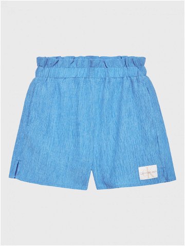 Calvin Klein Jeans Šortky z materiálu Crinkle Paperbag IG0IG01982 Modrá Regular Fit