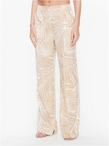 Calvin Klein Kalhoty z materiálu Wave Print Wide K20K205220 Béžová Regular Fit