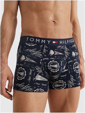 Tmavě modré pánské vzorované boxerky Tommy Hilfiger