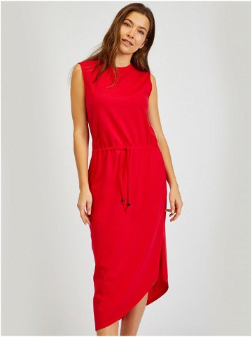 Červené dámské asymetrické basic šaty SAM73 Antlia