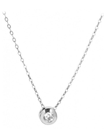 Brilio Silver Stříbrný náhrdelník s krystalem 476 001 00118 04 řetízek přívěsek