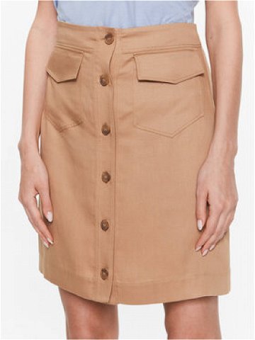 Calvin Klein Trapézová sukně Drapy Tencel K20K205631 Hnědá Straight Fit