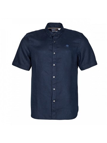 Timberland SS Mill River Linen Shirt Slim Košile s krátkými rukávy Tmavě modrá
